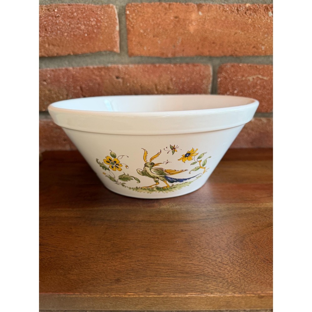 Vieux Provence Green Trim Large Salad Serving Bowl